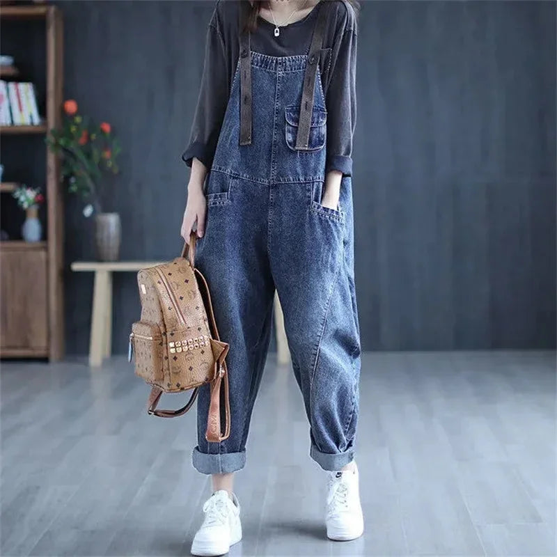 Vrouwen Jumpsuit Retro Denim Overall