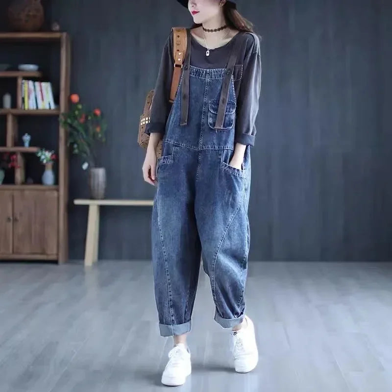 Vrouwen Jumpsuit Retro Denim Overall