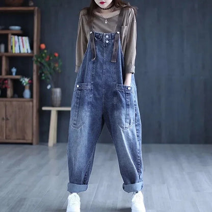 Vrouwen Jumpsuit Retro Denim Overall