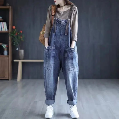 Vrouwen Jumpsuit Retro Denim Overall