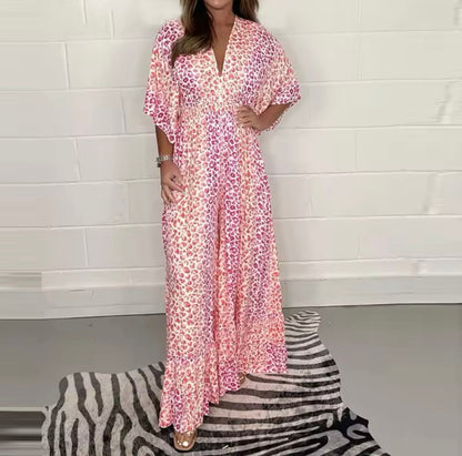 Luipaard Jumpsuit voor Vrouw V-hals Zomerjurk - StudioMarella