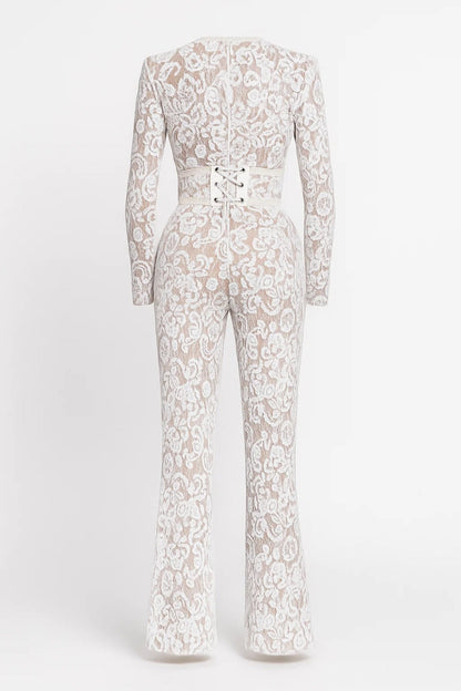 Elegante Jumpsuit met Flarepijpen Bloemenprint