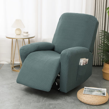 Recliner Hoes met Zijvak – Zachte Beschermhoes voor Relaxstoel Loungestoel Fauteuil Verstelbare Stoel 1-persoons Zwart Grijs Crème Beige