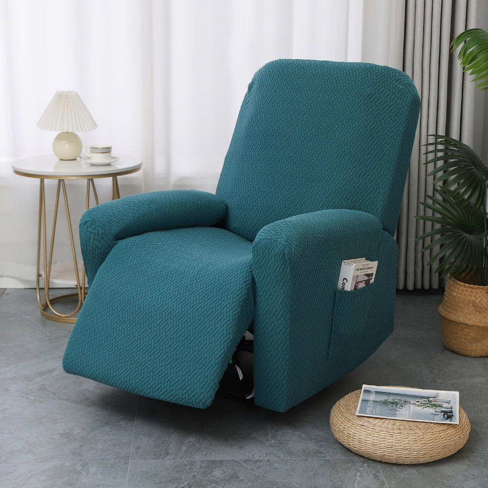 Recliner Hoes met Zijvak – Zachte Beschermhoes voor Relaxstoel Loungestoel Fauteuil Verstelbare Stoel 1-persoons Zwart Grijs Crème Beige