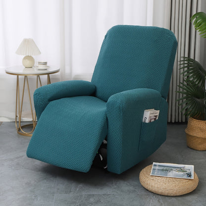 Recliner Hoes met Zijvak – Zachte Beschermhoes voor Relaxstoel Loungestoel Fauteuil Verstelbare Stoel 1-persoons Zwart Grijs Crème Beige