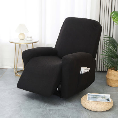 Recliner Hoes met Zijvak – Zachte Beschermhoes voor Relaxstoel Loungestoel Fauteuil Verstelbare Stoel 1-persoons Zwart Grijs Crème Beige