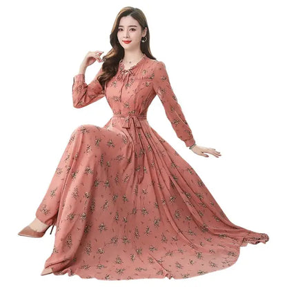 Maxi Jurk Lang Mouwen Elegant Zwart