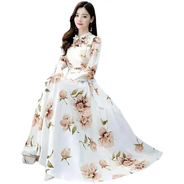 Maxi Jurk Lang Mouwen Elegant Zwart