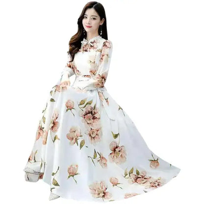 Maxi Jurk Lang Mouwen Elegant Zwart