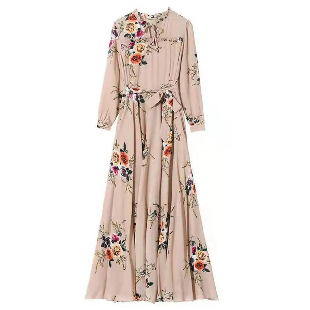 Maxi Jurk Lang Mouwen Elegant Zwart