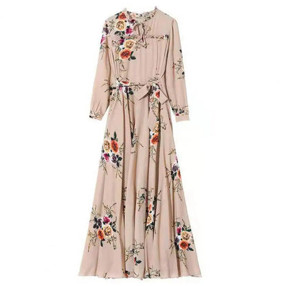Maxi Jurk Lang Mouwen Elegant Zwart