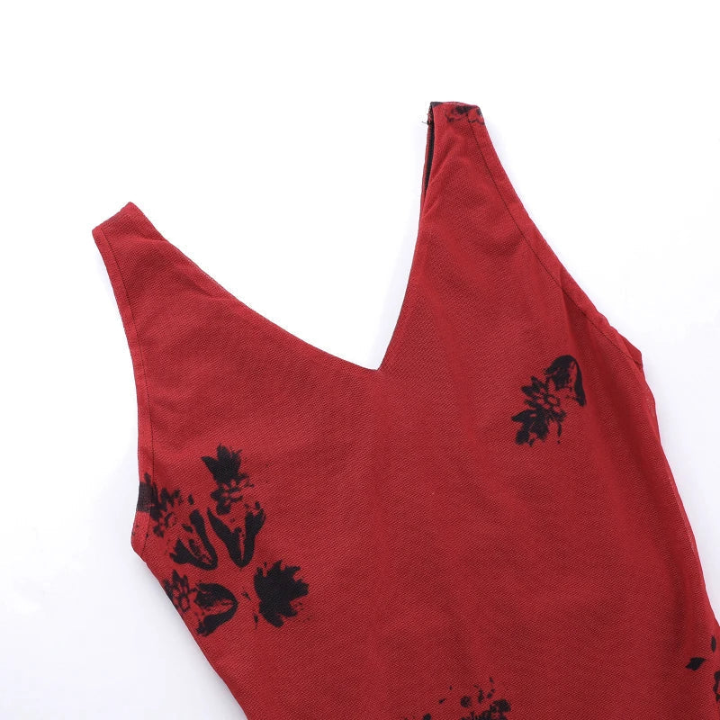 Zomerjurk Strandjurk V-hals met Bloemenprints