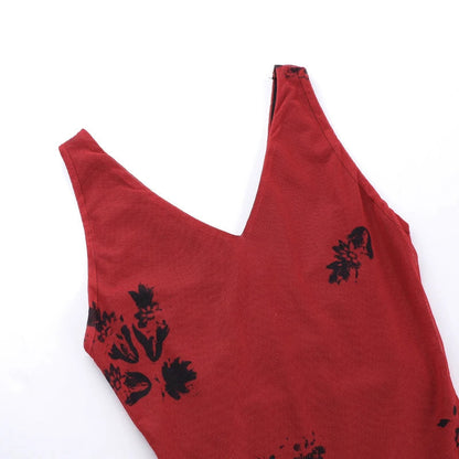 Zomerjurk Strandjurk V-hals met Bloemenprints