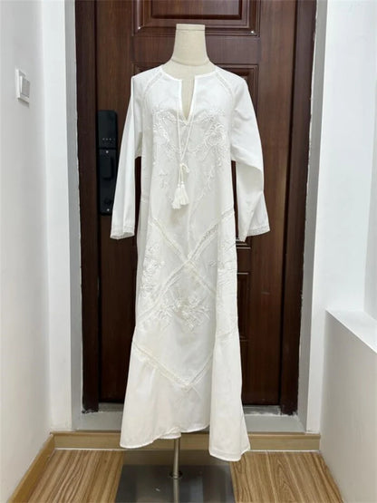 Elegante V-Hals Jurk Lange Zomerjurk voor Vrouw