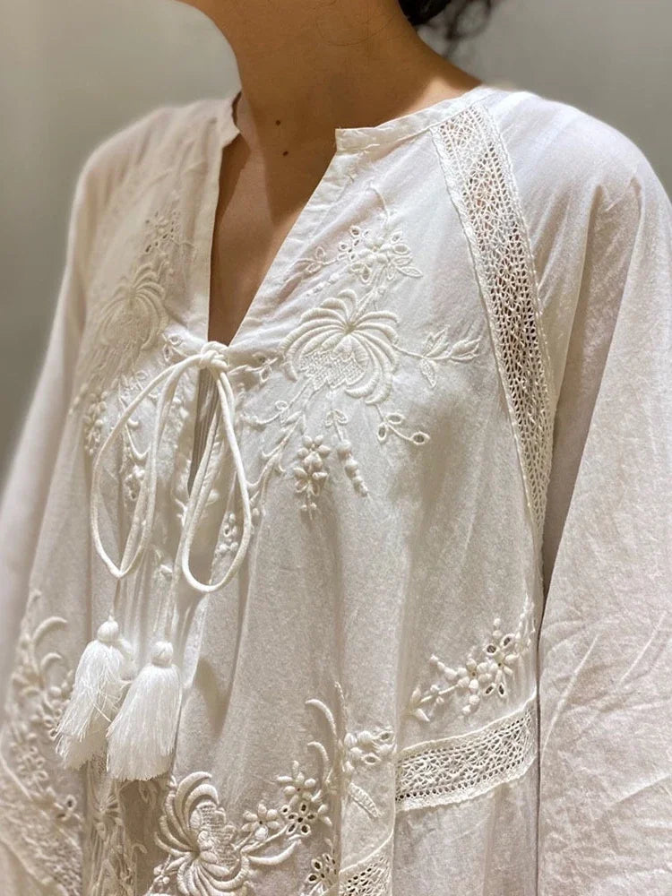 Elegante V-Hals Jurk Lange Zomerjurk voor Vrouw