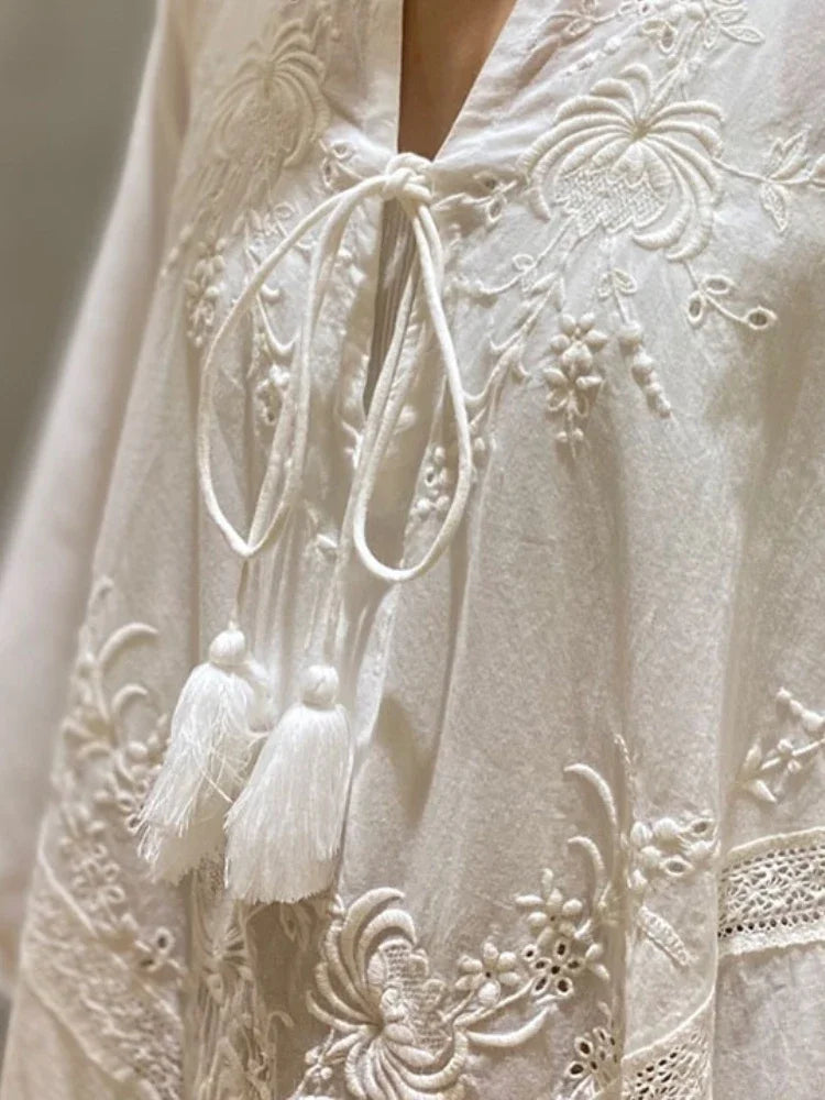 Elegante V-Hals Jurk Lange Zomerjurk voor Vrouw