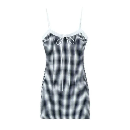 Zomerse Jurk Mini Sling met Ruitpatroon - StudioMarella