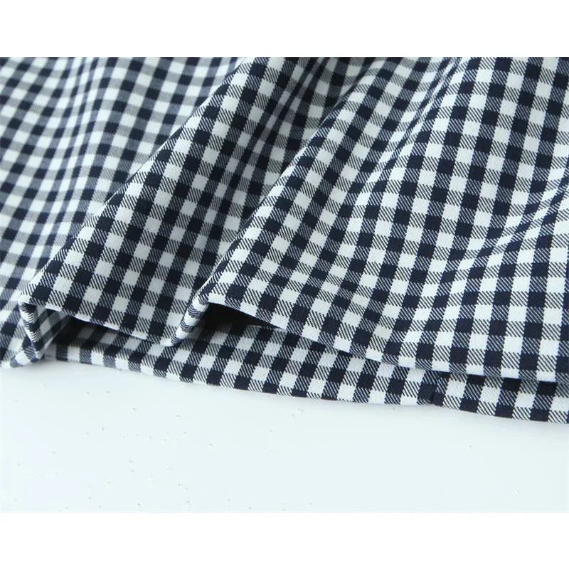 Zomerse Jurk Mini Sling met Ruitpatroon