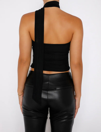 Mouwloze Blouse Vrouw Zomerse Top met Nekband