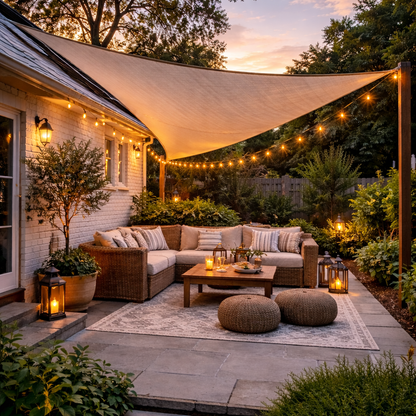 Driehoekig Waterdicht Schaduwdoek voor Terras en Tuin – UV-Bescherming en Privacy – Veelzijdig Zonnezeil