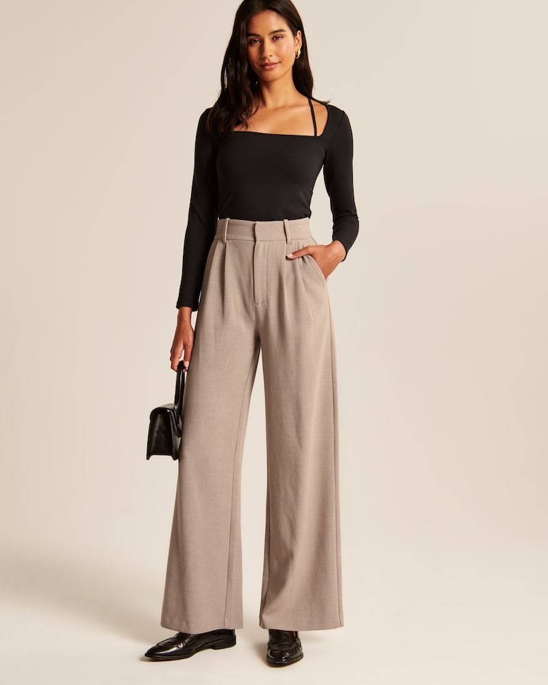 Hoge Waist Broek Elastisch Wijd Comfortabel Zittend
