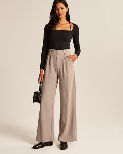 Hoge Waist Broek Elastisch Wijd Comfortabel Zittend
