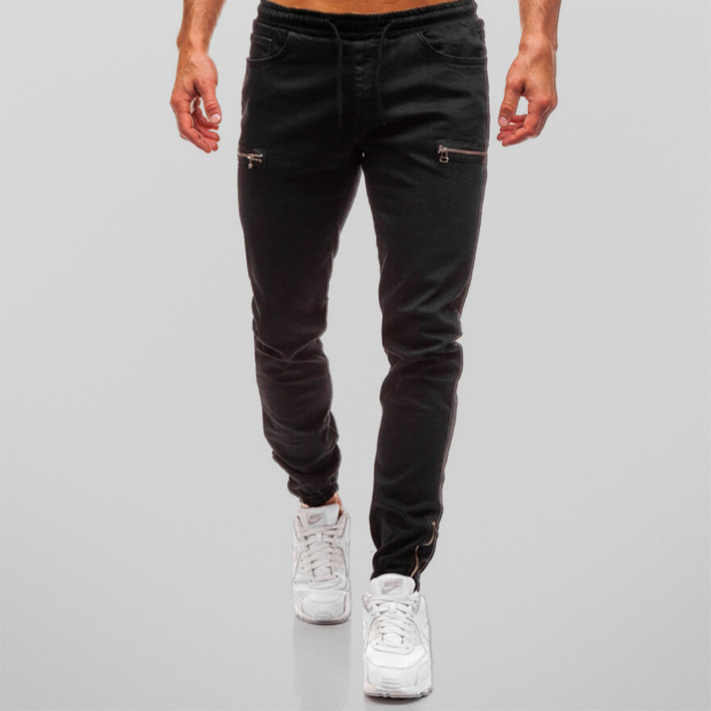 Donkere Denim Joggingbroek Zwart Comfortabel