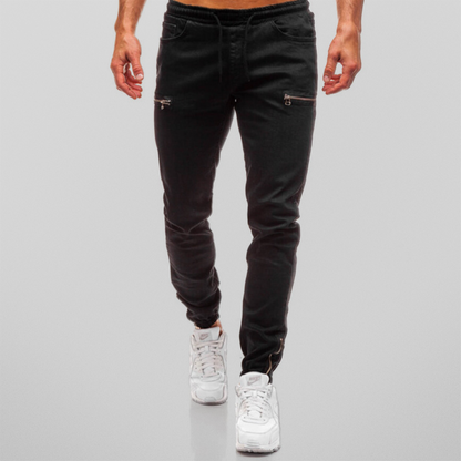 Donkere Denim Joggingbroek Zwart Comfortabel