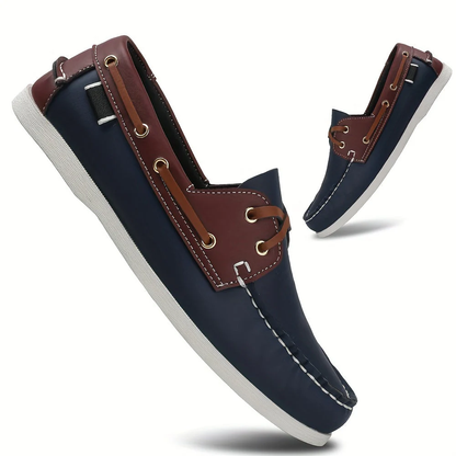 Heren Instapschoen Nautisch Blauw Leer