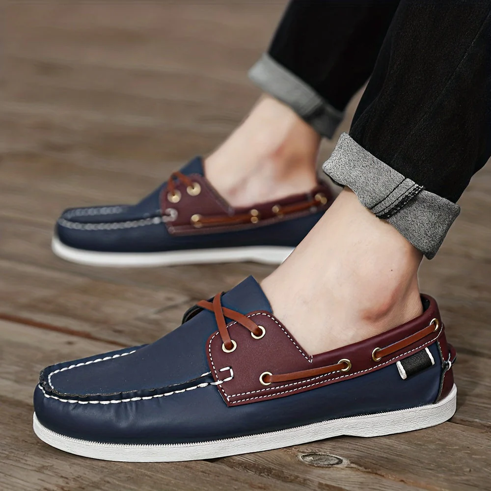 Heren Instapschoen Nautisch Blauw Leer