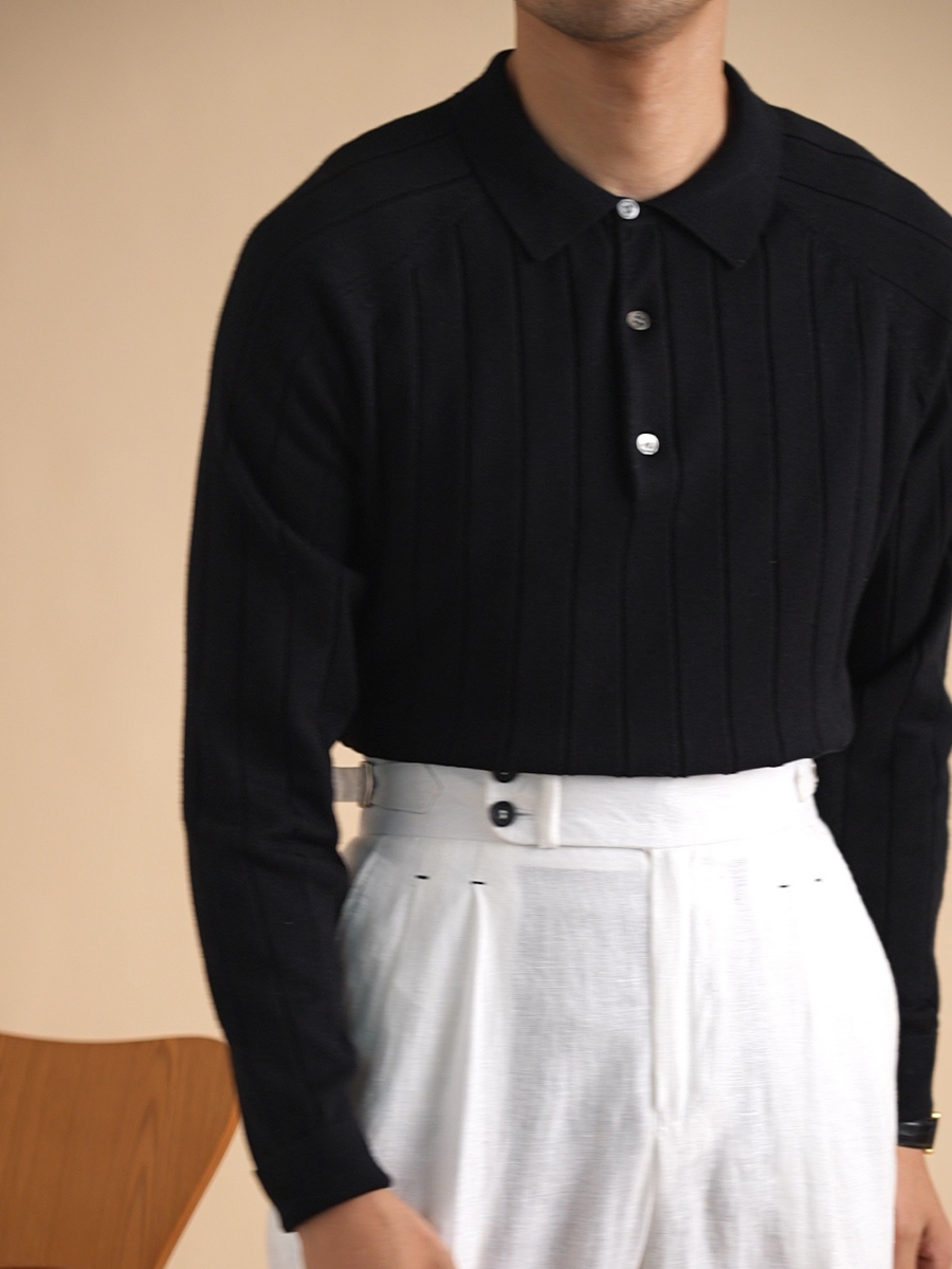 Heren Polo Klassieke Stijl Fijn Gebreid