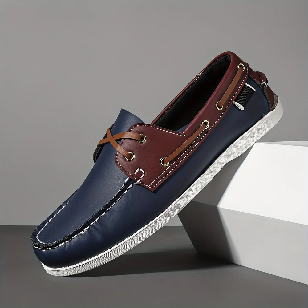 Heren Instapschoen Nautisch Blauw Leer