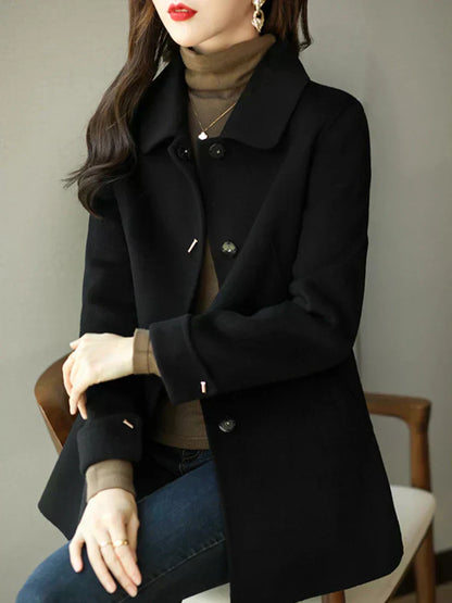 Dames Winterjas Warme Wolmix Coat Elegante Stijl