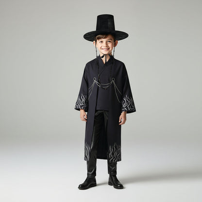 Driedelig Kinderkostuum Zwart voor Themafeesten en Cosplay