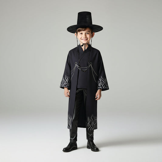Driedelig Kinderkostuum Zwart voor Themafeesten en Cosplay