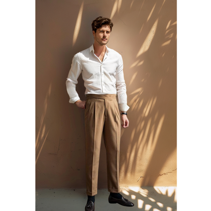 Heren Broek Plooi Model Vintage Look