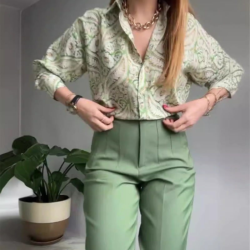 Dames Broekpak met Print - Elegante Comfortabele Zomeroutfit