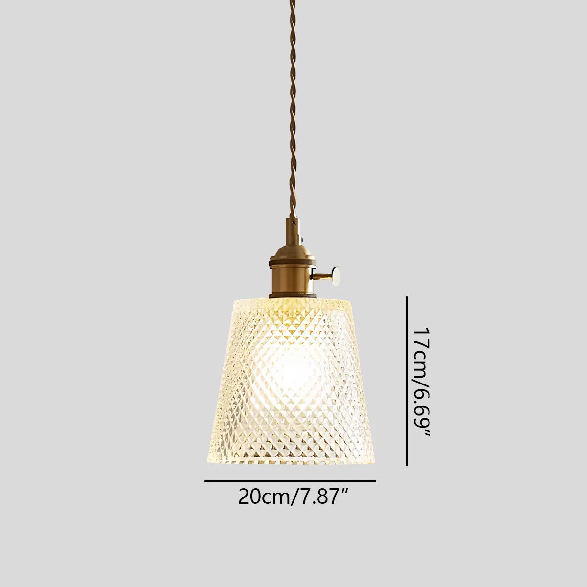 Hanglamp Glas Brons Verstelbare Kabel Woonkamer Eettafel Transparante Glazen Hanglamp Sfeerverlichting Vintage