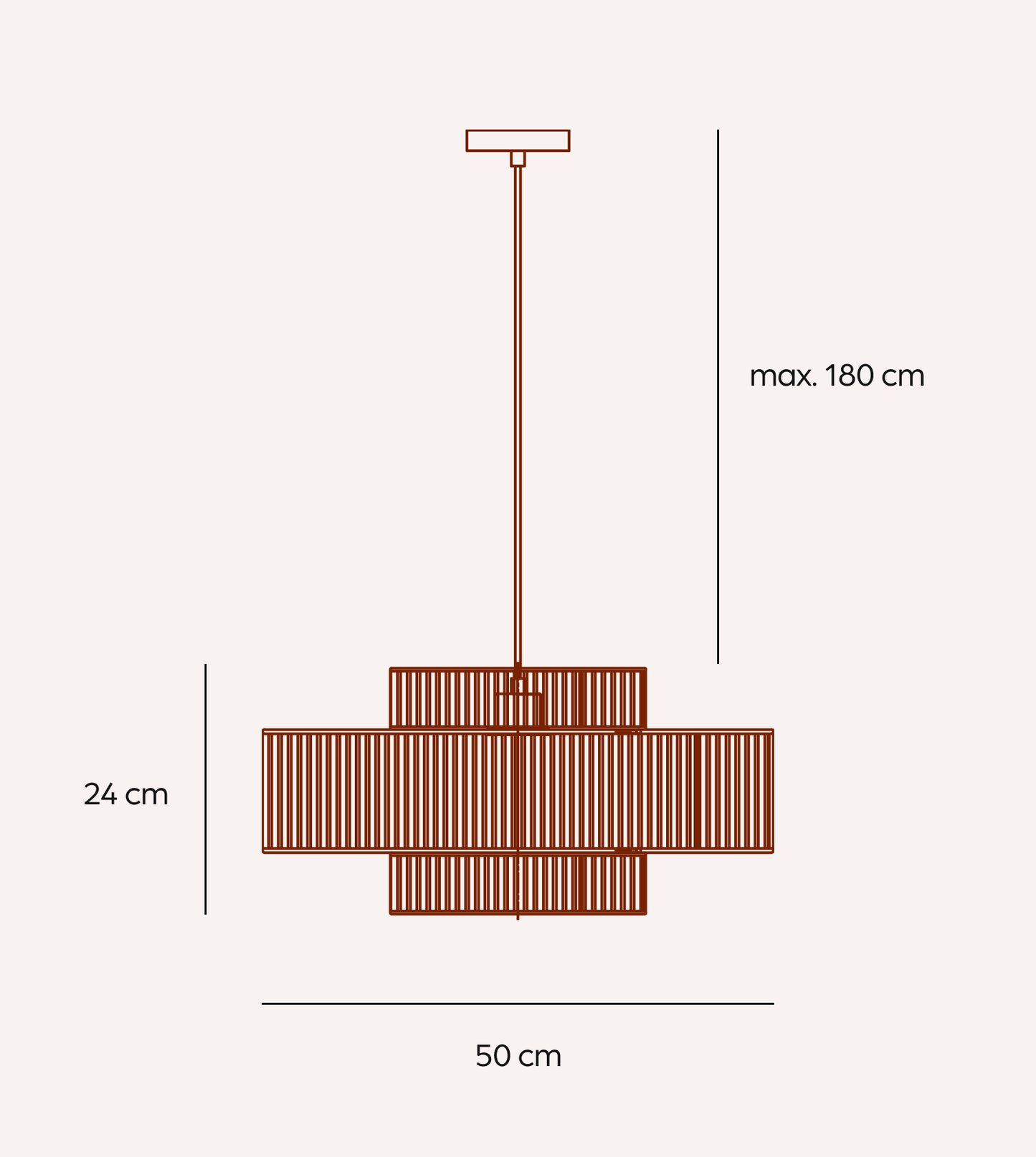 Hanglamp Gevlochten Katoen 50cm Boho Scandinavisch Design Verstelbaar
