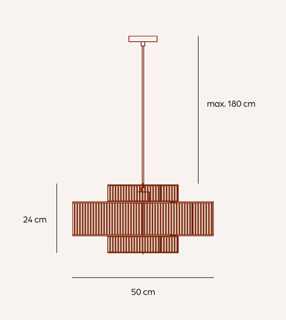 Hanglamp Gevlochten Katoen 50cm Boho Scandinavisch Design Verstelbaar