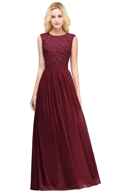 Elegante Avondjurk van Kanten Chiffon voor Vrouw
