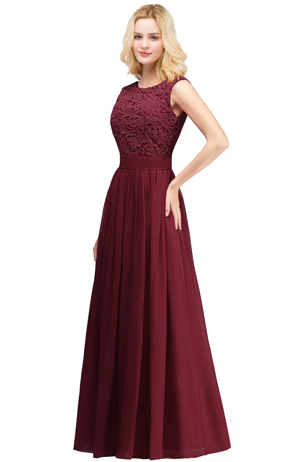 Elegante Avondjurk van Kanten Chiffon voor Vrouw