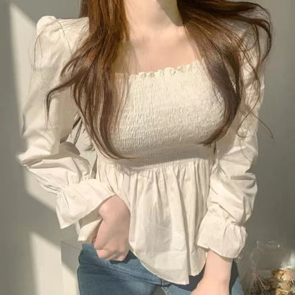 Elegante Witte Blouse voor Dames met Vrouwelijke Stijl - StudioMarella