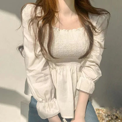 Dame Blouse Elegante Witte Kantoor blouse