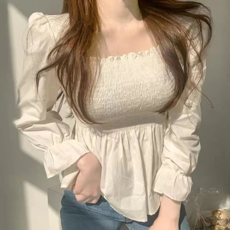 Dame Blouse Elegante Witte Kantoor blouse