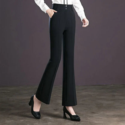 Slanke Flare Broek Elegant Zakelijke Stijl
