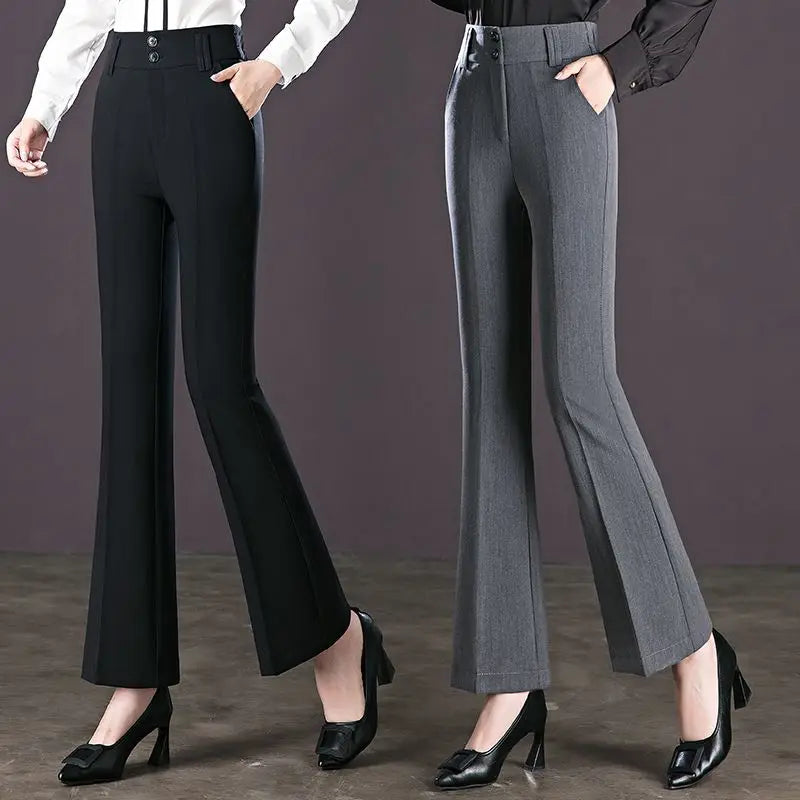 Slanke Flare Broek Elegant Zakelijke Stijl