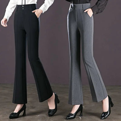 Slanke Flare Broek Elegant Zakelijke Stijl
