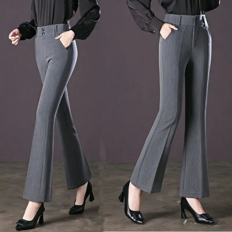 Slanke Flare Broek Elegant Zakelijke Stijl