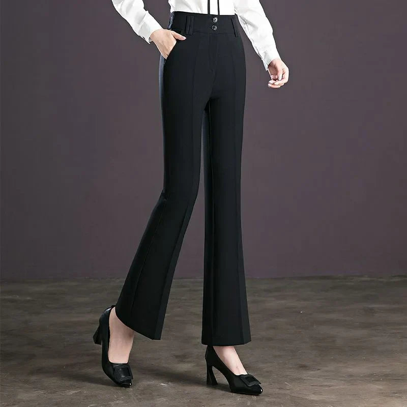 Slanke Flare Broek Elegant Zakelijke Stijl